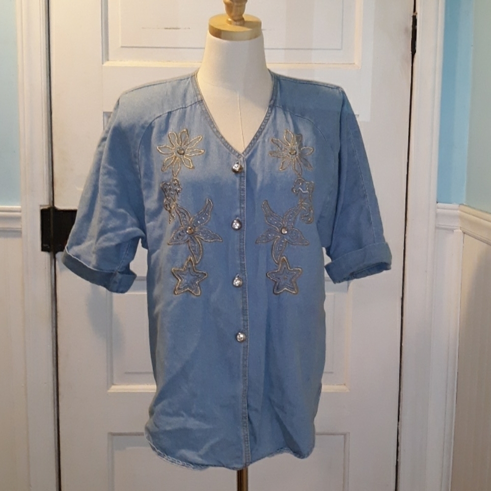 Vintage 1980s Bingo! Denim shirt